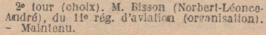 BISSON N L A promu Capitaine 11e RA 1932 03 25